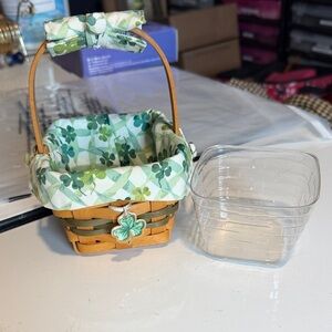 Longaberger 1999 Lucky You Basket with/Liner, Protector, Tie-on, Handle Tie